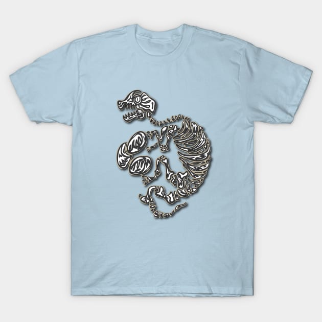 Long Sleep Dino with Eggs #2 (shadow) T-Shirt by martinussumbaji